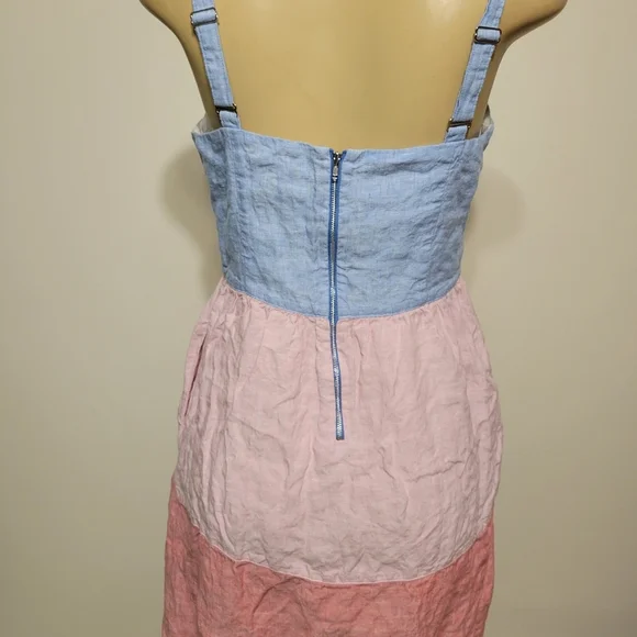 Cynthia Rowley Colorblock Sleeveless Dress Blue Pink Red SunDress Spring Easter - Picture 4 of 4